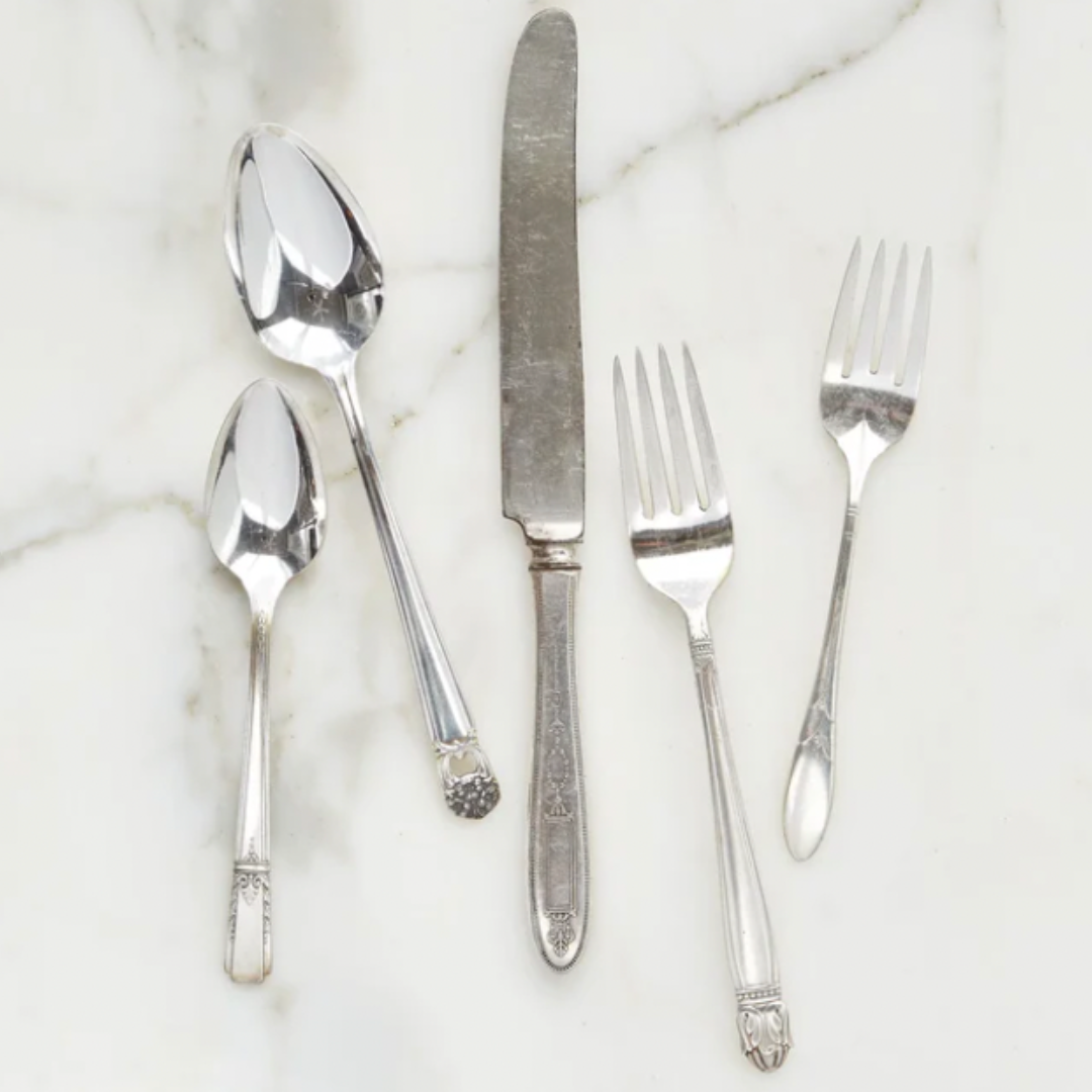 Found Silver Plate Flatware, Set of 5