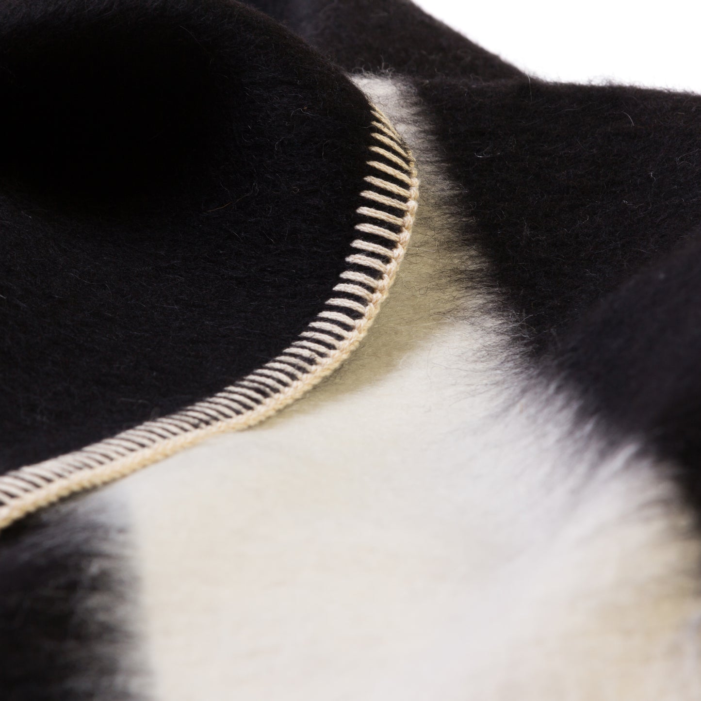 Siempre Recycled Blanket- Black with Ivory Stripe