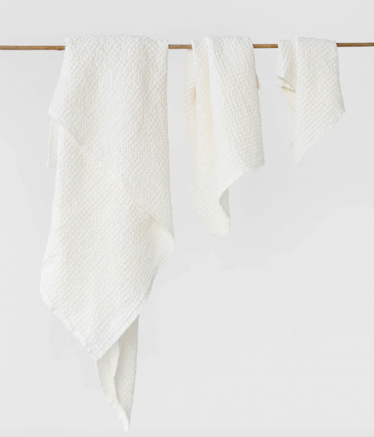 Waffle Guest Towel - White
