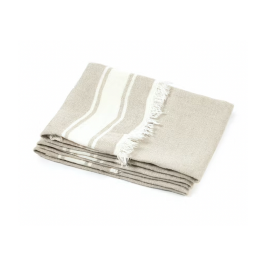 The Belgian Guest Towel in Flax Stripe - 21.5"x25.5"