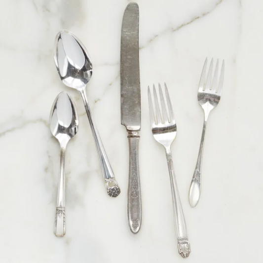 Found Silver Plate Flatware, Set of 5