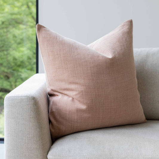 Brushed Linen Pillow in Apricot 25x25"