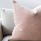 Brushed Linen Pillow in Apricot 25x25"