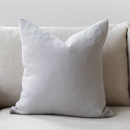 Stonewashed Linen Pillow in Fog 20x20"