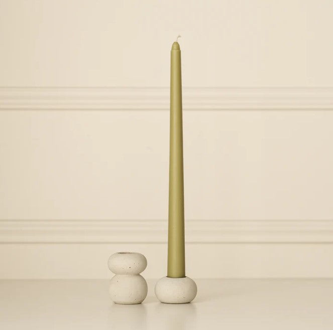 Natural Colour Ceramic Candle Holder - Tall