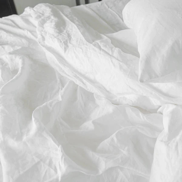 King French Linen Flat Sheet in Snow