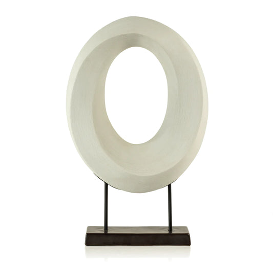 White Porcelain Oval Twist on Stand